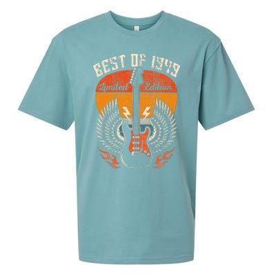 1949 Birthday Gifts Guitar Lovers 75th Sueded Cloud Jersey T-Shirt