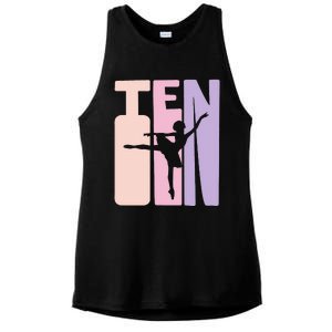 10th Birthday Gift Ballet Dancer 10 Years Old Ballerina Ladies PosiCharge Tri-Blend Wicking Tank