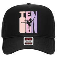 10th Birthday Gift Ballet Dancer 10 Years Old Ballerina High Crown Mesh Back Trucker Hat