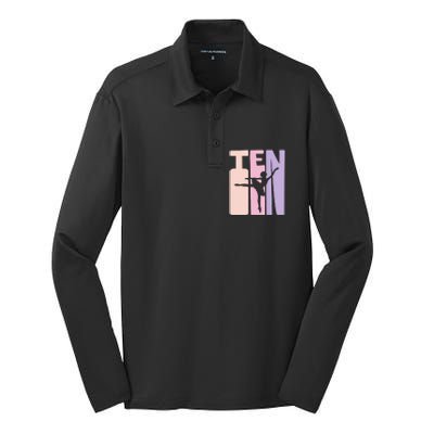 10th Birthday Gift Ballet Dancer 10 Years Old Ballerina Silk Touch Performance Long Sleeve Polo