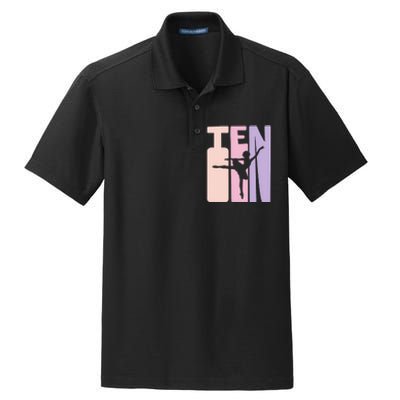 10th Birthday Gift Ballet Dancer 10 Years Old Ballerina Dry Zone Grid Polo