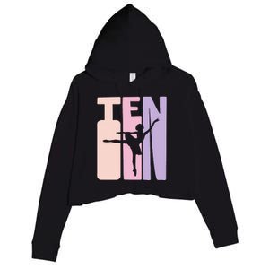 10th Birthday Gift Ballet Dancer 10 Years Old Ballerina Crop Fleece Hoodie