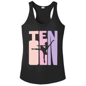 10th Birthday Gift Ballet Dancer 10 Years Old Ballerina Ladies PosiCharge Competitor Racerback Tank