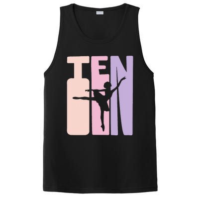 10th Birthday Gift Ballet Dancer 10 Years Old Ballerina PosiCharge Competitor Tank