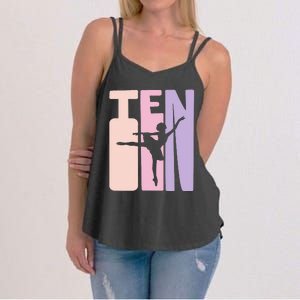 10th Birthday Gift Ballet Dancer 10 Years Old Ballerina Women's Strappy Tank