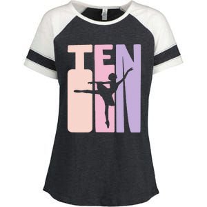 10th Birthday Gift Ballet Dancer 10 Years Old Ballerina Enza Ladies Jersey Colorblock Tee