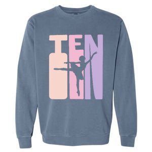 10th Birthday Gift Ballet Dancer 10 Years Old Ballerina Garment-Dyed Sweatshirt