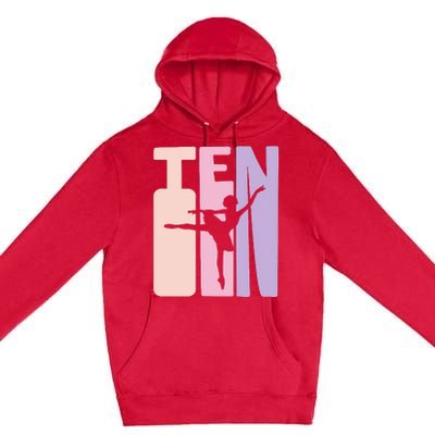 10th Birthday Gift Ballet Dancer 10 Years Old Ballerina Premium Pullover Hoodie