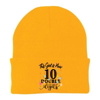 10th Birthday Gifts Shirt This Girl Is Now 10 Double Digits Knit Cap Winter Beanie