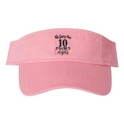 10th Birthday Gifts Shirt This Girl Is Now 10 Double Digits Valucap Bio-Washed Visor