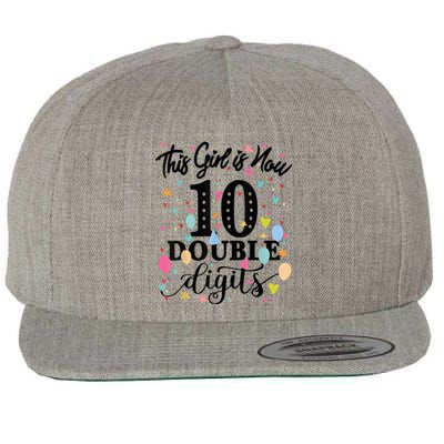 10th Birthday Gifts Shirt This Girl Is Now 10 Double Digits Wool Snapback Cap