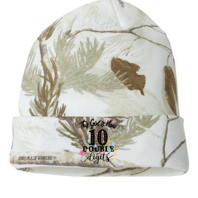 10th Birthday Gifts Shirt This Girl Is Now 10 Double Digits Kati Licensed 12" Camo Beanie