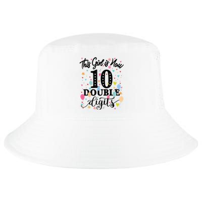 10th Birthday Gifts Shirt This Girl Is Now 10 Double Digits Cool Comfort Performance Bucket Hat