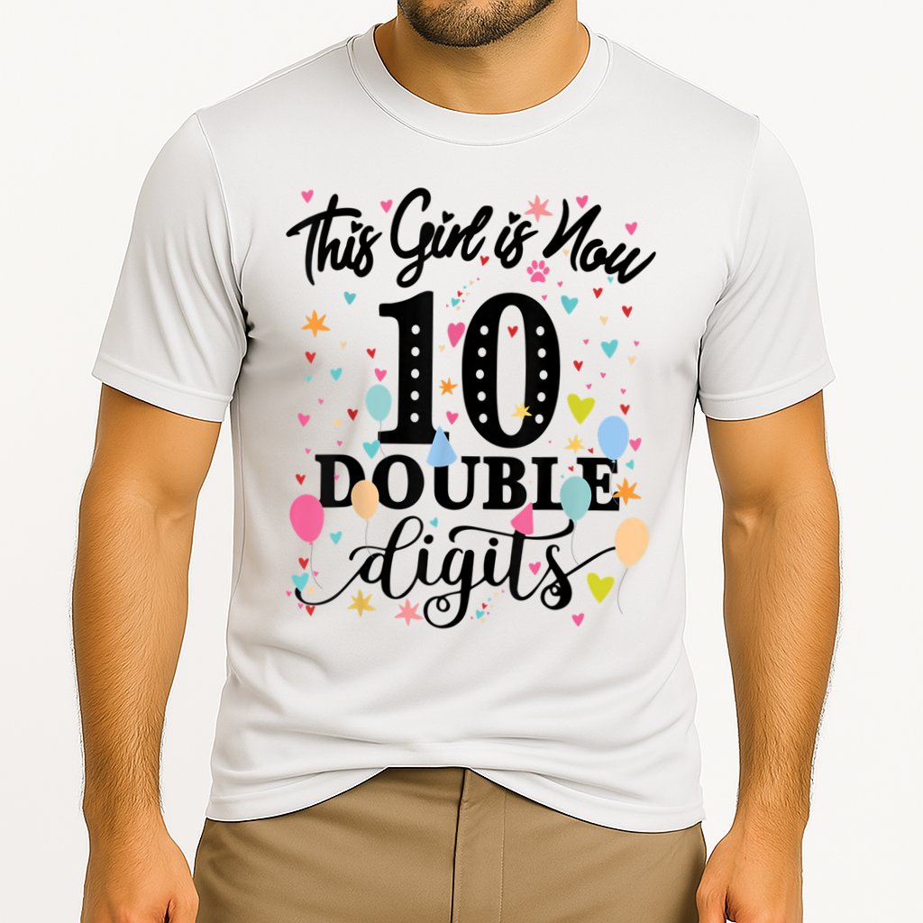 10th Birthday Gifts Shirt This Girl Is Now 10 Double Digits Cooling Performance Crew T-Shirt