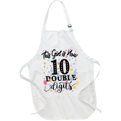 10th Birthday Gifts Shirt This Girl Is Now 10 Double Digits Apron