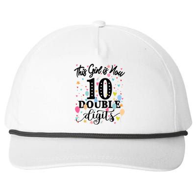 10th Birthday Gifts Shirt This Girl Is Now 10 Double Digits Snapback Five-Panel Rope Hat