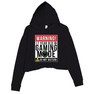 11th Birthday Gift For Boys Girls 11 Year Old Gamers Crop Fleece Hoodie