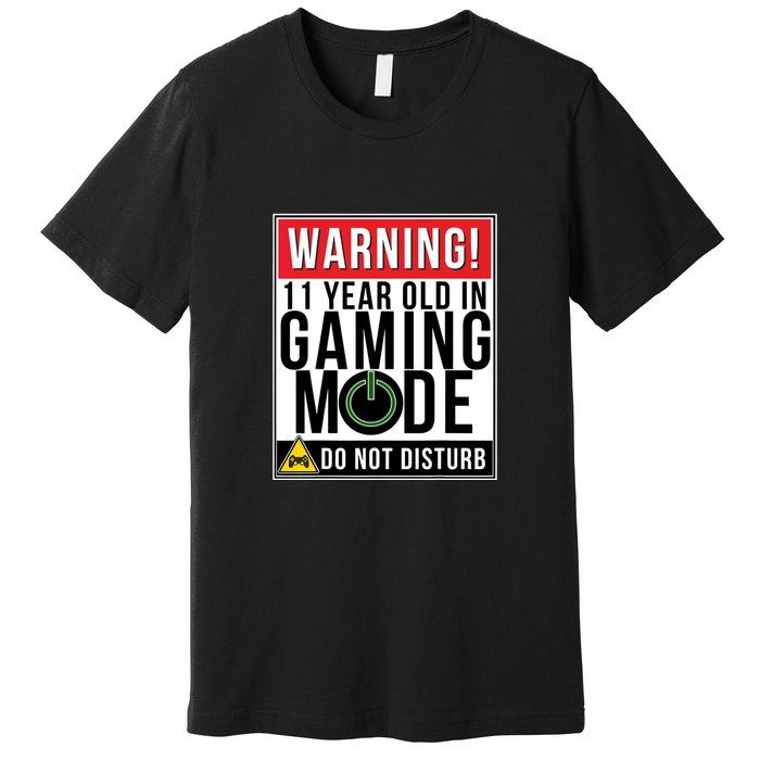 11th Birthday Gift For Boys Girls 11 Year Old Gamers Premium T-Shirt