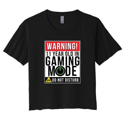 11th Birthday Gift For Boys Girls 11 Year Old Gamers Women's Crop Top Tee