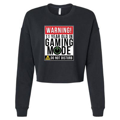 11th Birthday Gift For Boys Girls 11 Year Old Gamers Cropped Pullover Crew