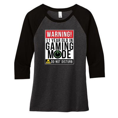 11th Birthday Gift For Boys Girls 11 Year Old Gamers Women's Tri-Blend 3/4-Sleeve Raglan Shirt