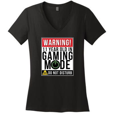 11th Birthday Gift For Boys Girls 11 Year Old Gamers Women's V-Neck T-Shirt