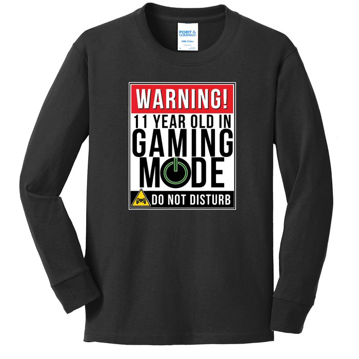 11th Birthday Gift For Boys Girls 11 Year Old Gamers Kids Long Sleeve Shirt