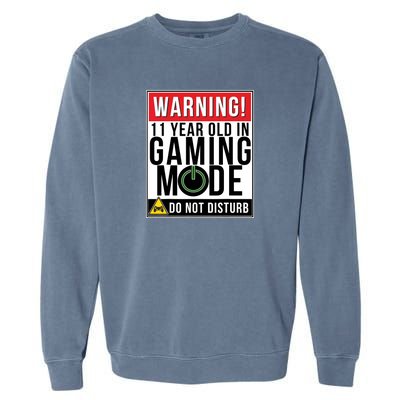 11th Birthday Gift For Boys Girls 11 Year Old Gamers Garment-Dyed Sweatshirt