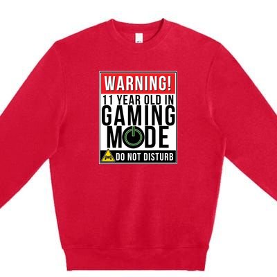 11th Birthday Gift For Boys Girls 11 Year Old Gamers Premium Crewneck Sweatshirt