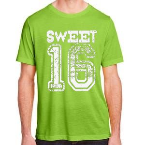 16th Birthday Gift Sweet Sixteen 16 Cracked Grunge Adult ChromaSoft Performance T-Shirt