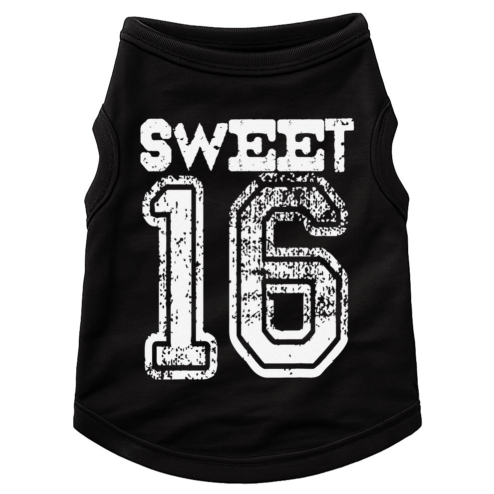16th Birthday Gift Sweet Sixteen 16 Cracked Grunge Doggie Tank