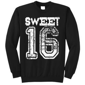 16th Birthday Gift Sweet Sixteen 16 Cracked Grunge Sweatshirt