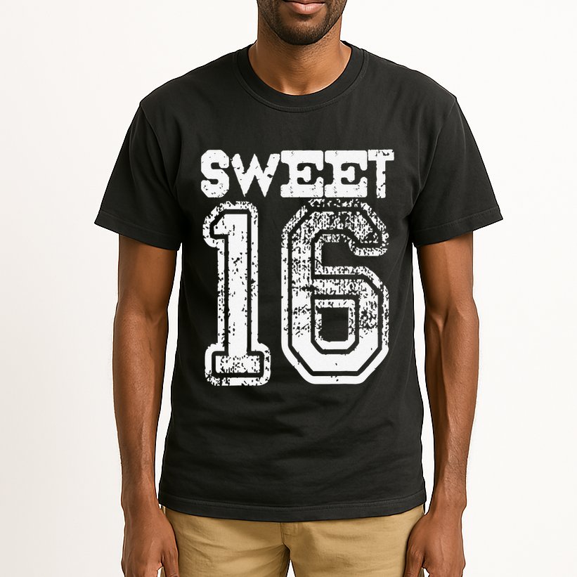 16th Birthday Gift Sweet Sixteen 16 Cracked Grunge Tall T-Shirt