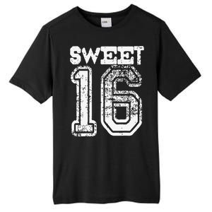 16th Birthday Gift Sweet Sixteen 16 Cracked Grunge Tall Fusion ChromaSoft Performance T-Shirt