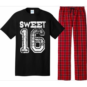 16th Birthday Gift Sweet Sixteen 16 Cracked Grunge Pajama Set