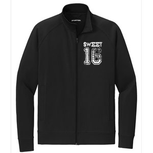 16th Birthday Gift Sweet Sixteen 16 Cracked Grunge Stretch Full-Zip Cadet Jacket