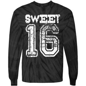 16th Birthday Gift Sweet Sixteen 16 Cracked Grunge Tie-Dye Long Sleeve Shirt