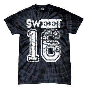 16th Birthday Gift Sweet Sixteen 16 Cracked Grunge Tie-Dye T-Shirt