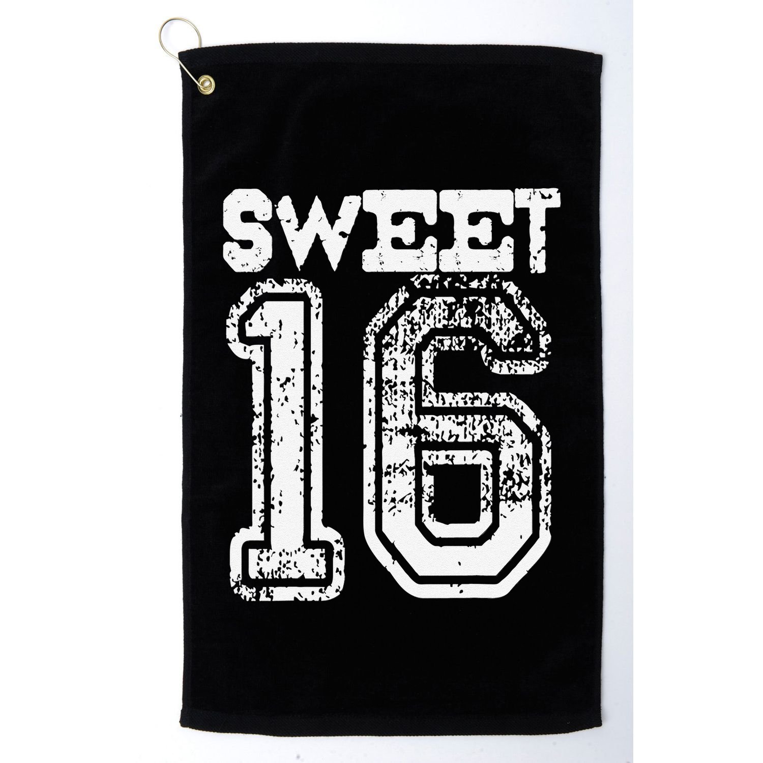 16th Birthday Gift Sweet Sixteen 16 Cracked Grunge Golf Towel