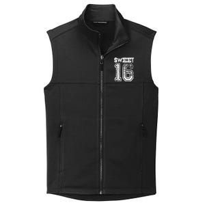 16th Birthday Gift Sweet Sixteen 16 Cracked Grunge Collective Smooth Fleece Vest