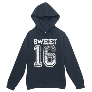 16th Birthday Gift Sweet Sixteen 16 Cracked Grunge Urban Pullover Hoodie