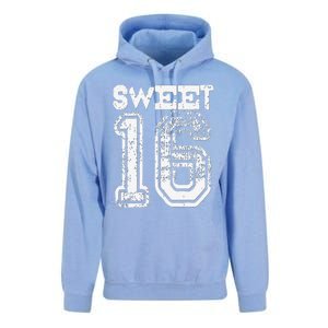 16th Birthday Gift Sweet Sixteen 16 Cracked Grunge Unisex Surf Hoodie