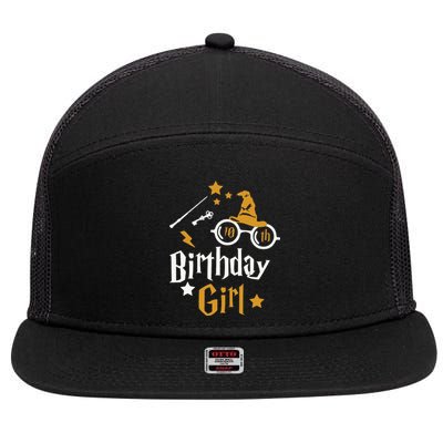 10th Birthday Girl Wizard Magic Bday To Celebrate Wizards 7 Panel Mesh Trucker Snapback Hat