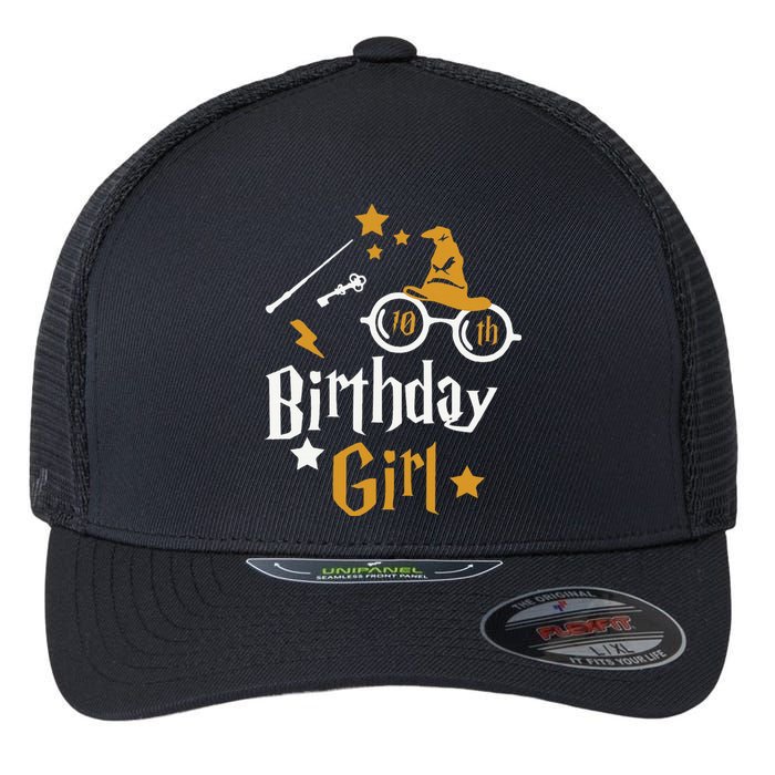 10th Birthday Girl Wizard Magic Bday To Celebrate Wizards Flexfit Unipanel Trucker Cap