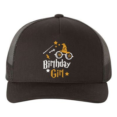 10th Birthday Girl Wizard Magic Bday To Celebrate Wizards Yupoong Adult 5-Panel Trucker Hat