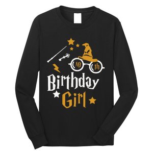 10th Birthday Girl Wizard Magic Bday To Celebrate Wizards Long Sleeve Shirt