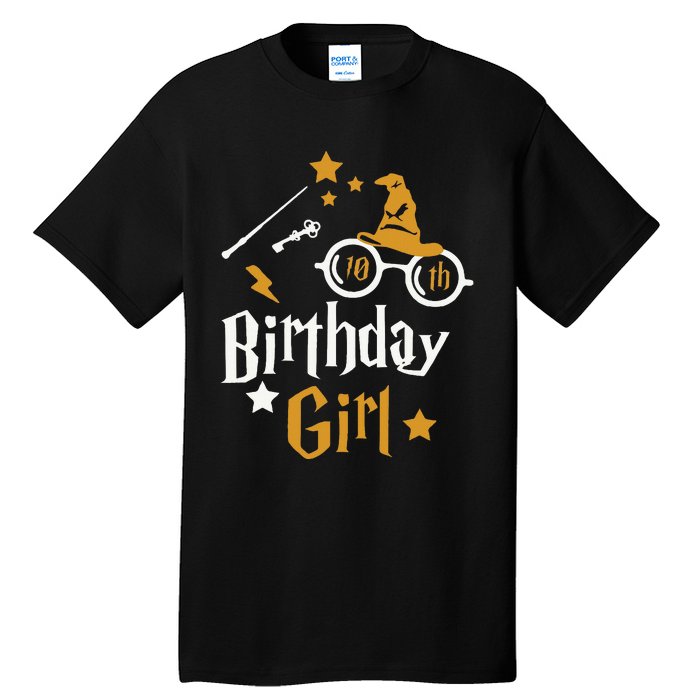 10th Birthday Girl Wizard Magic Bday To Celebrate Wizards Tall T-Shirt