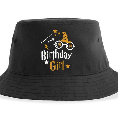 10th Birthday Girl Wizard Magic Bday To Celebrate Wizards Sustainable Bucket Hat