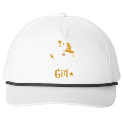 10th Birthday Girl Wizard Magic Bday To Celebrate Wizards Snapback Five-Panel Rope Hat