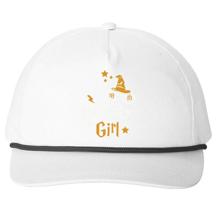 10th Birthday Girl Wizard Magic Bday To Celebrate Wizards Snapback Five-Panel Rope Hat